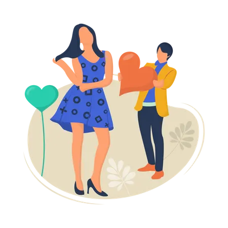 Man giving heart on valentines day  Illustration