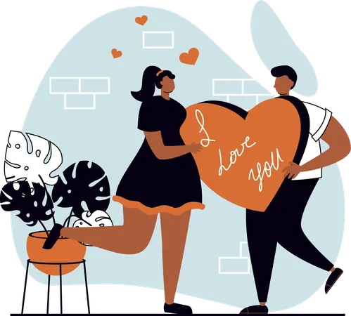 Man proposing girl  Illustration