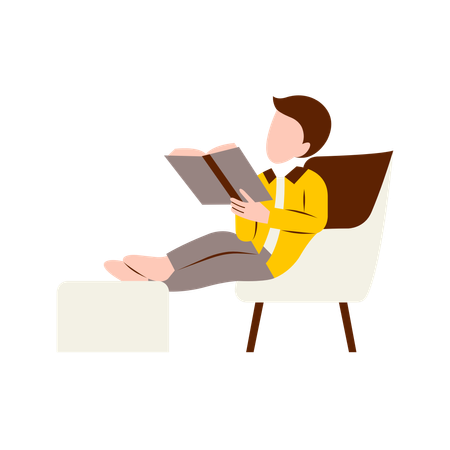 Man Reading Book  Illustration