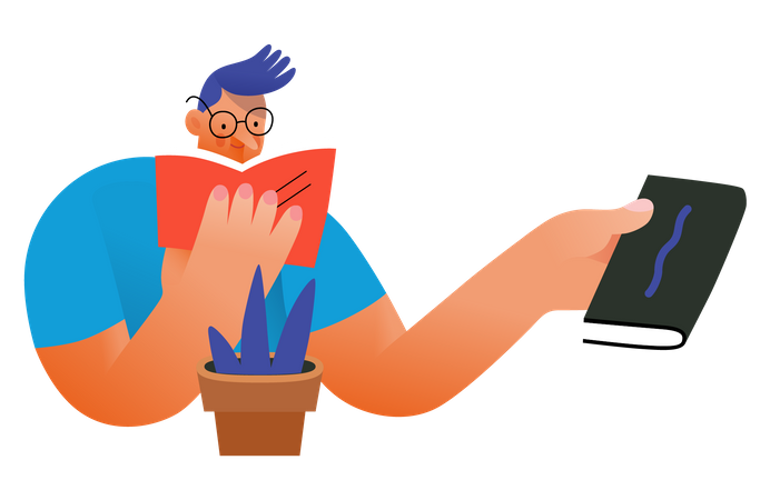 Man reading book  Illustration