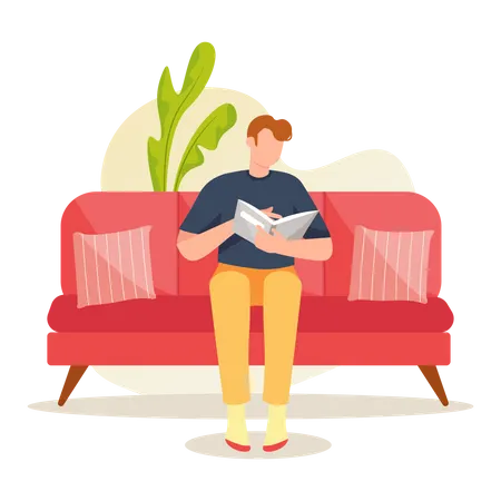 Man reading book  Illustration