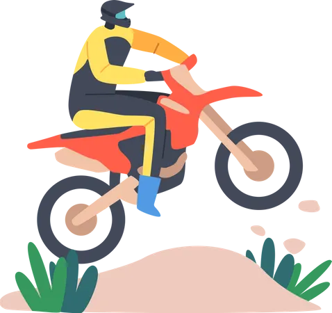 Man riding bike and doing extreme stunts  Illustration