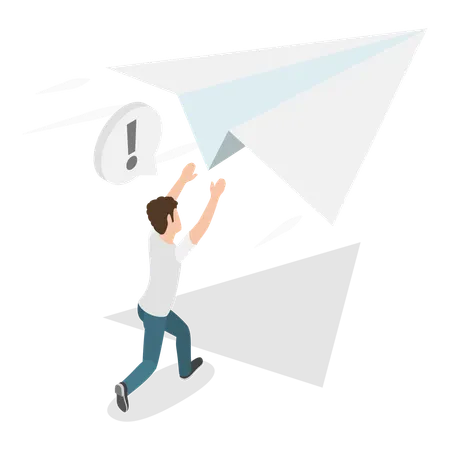 Man sending message  Illustration
