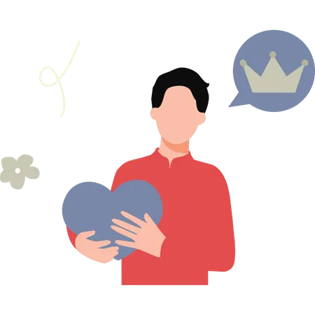 Man Showing Self Love  Illustration