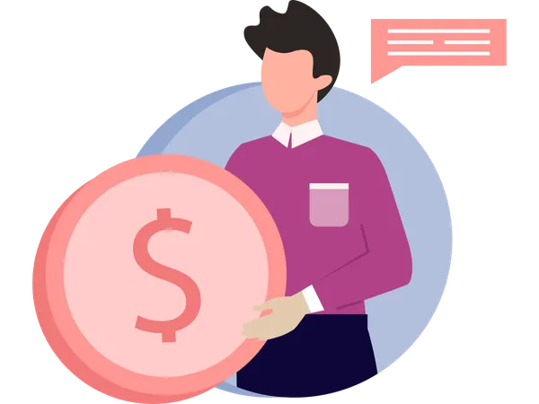 Man taking personal loan  Illustration