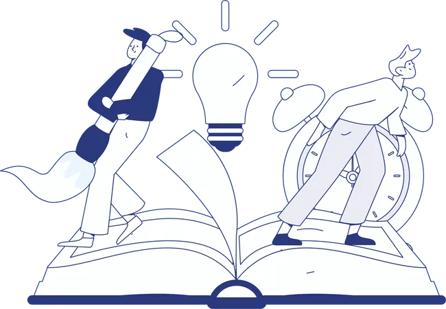 Man With Book  Illustration