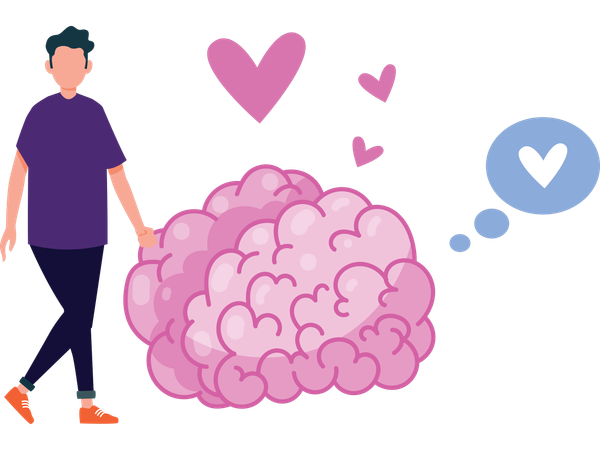 Man with happy mind  Illustration