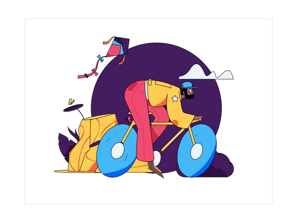 Mann fährt Fahrrad  Illustration