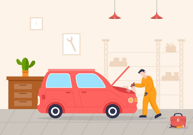 Mantenimiento del auto  Ilustración