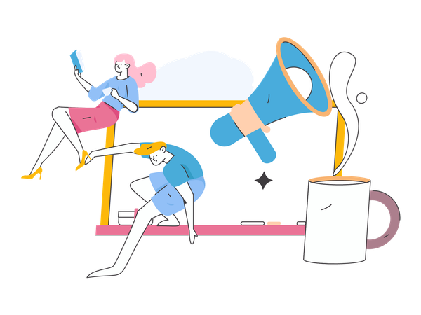 Marketing people doing marketing  Illustration