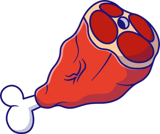 Meat Leg With Bone  Illustration