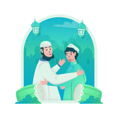 Meet other muslim  Illustration
