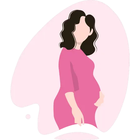 Menina esperando um bebê  Ilustração
