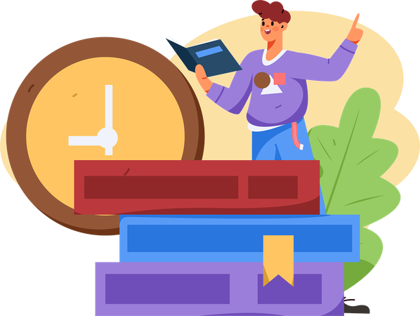 Leitor de livros para meninos  Ilustração