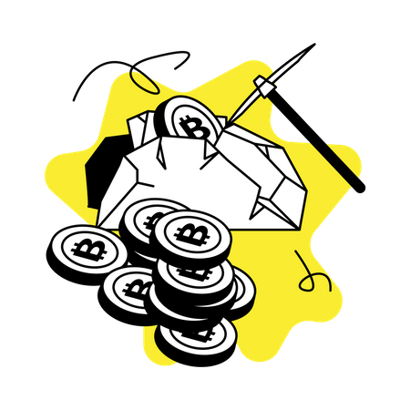 Mineração de bitcoins  Ilustração