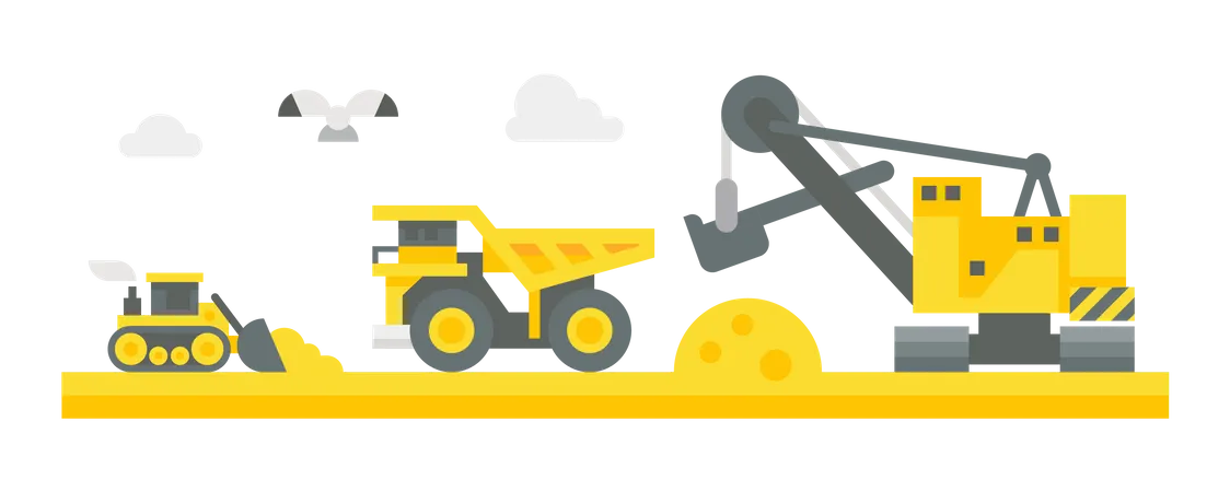Mining vehicles  일러스트레이션
