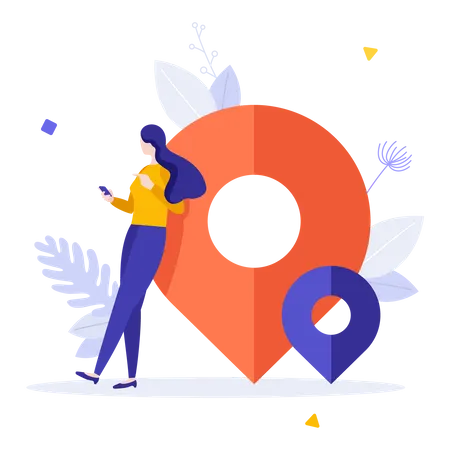 Mobile application for location tracking  Illustration