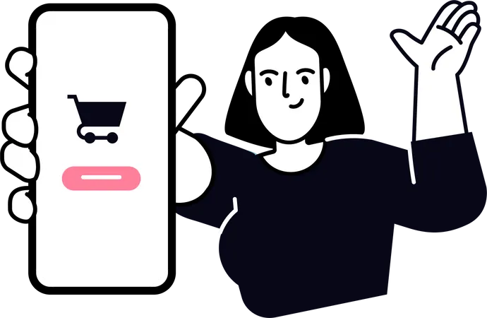 Mobile Shopping  Illustration