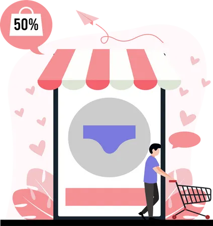 Mobile Shopping  Illustration