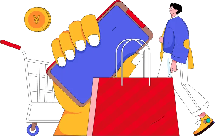 Mobile shopping  Illustration