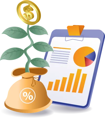 Money plant growth analysis  Illustration