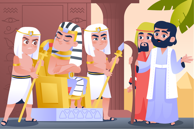 Moses came to Pharaoh  イラスト