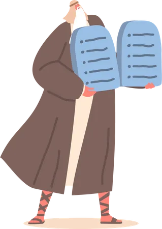 Moses With Ten Commandments  Illustration