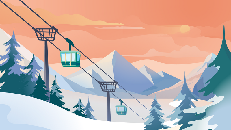 Mountain Ropeway  Illustration