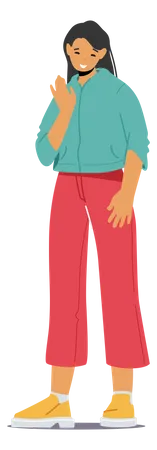 Mujer diciendo hola  Ilustración