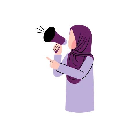 Mujer hacer anuncio  Ilustración