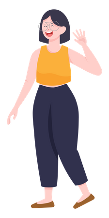 Mujer renunciando a la mano  Ilustración