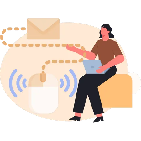 Mulher mostrando suporte ao cliente online  Ilustração