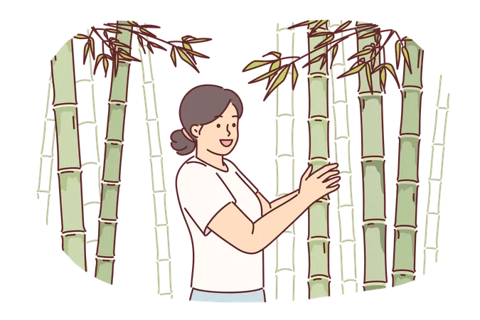 Mulher na cana-de-açúcar  Ilustração