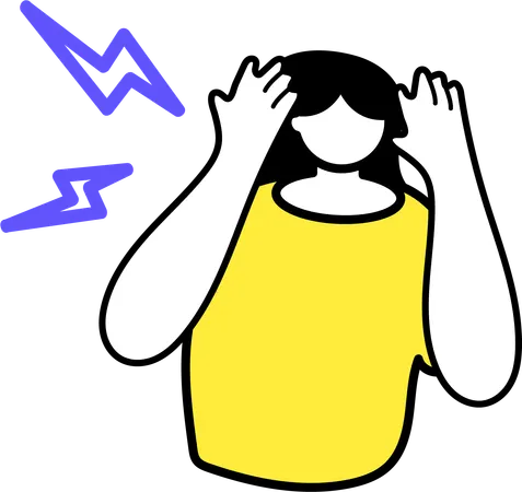 Mulher se sentindo estressada  Ilustração