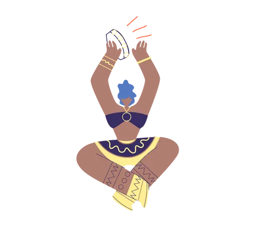 Fêmea tocando bateria  Ilustração