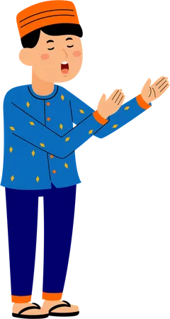 Muslim man doing prayer  Illustration