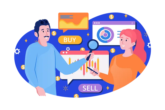 Negociación en el mercado de valores  Ilustración