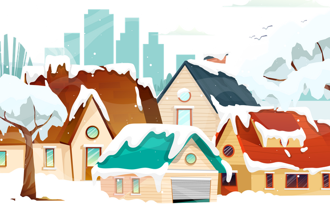 Neve caindo no natal  Ilustração