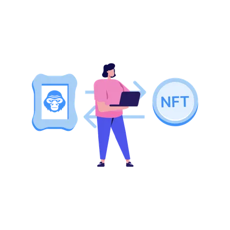 Troca de NFT  Ilustração