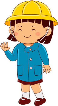 Niña en uniforme  Ilustración