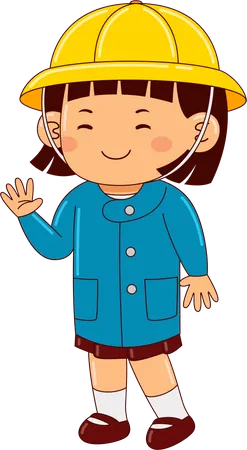 Niña en uniforme  Ilustración
