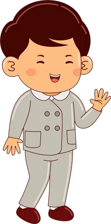Niño en uniforme escolar  Ilustración