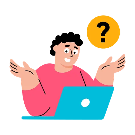 Niño mostrando error de DNS  Ilustración