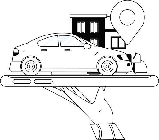 Online booking taxi  Illustration