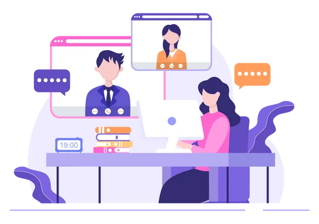 Online business meeting  Illustration