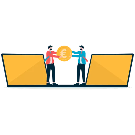 Online Business Partnership  Illustration