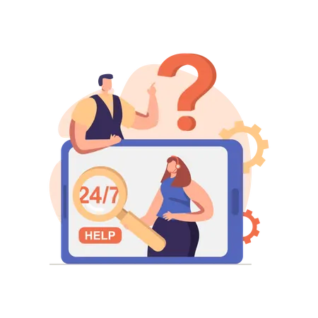 Online customer service  일러스트레이션