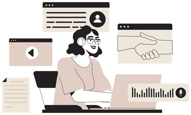 Online-Geschäftsabschluss  Illustration
