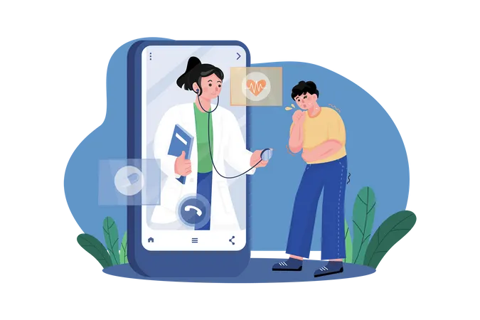 Online Medical Consultation  Illustration