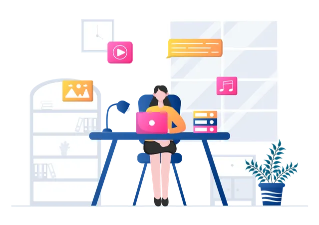 Online Meeting  Illustration
